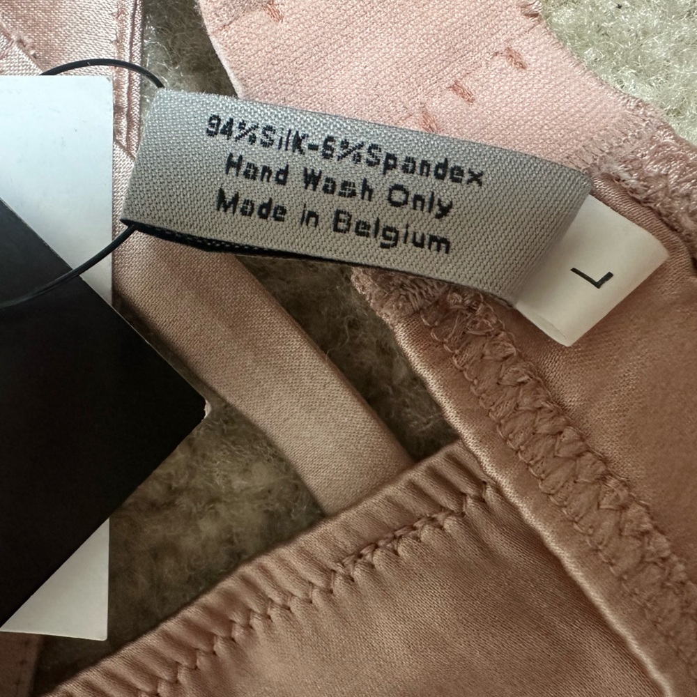 Rituel Carine Gilson Silk Bra Rose Size Large - Picture 3 of 4